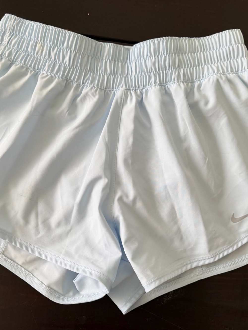 Nike Women's Pale Blue Athletic Shorts with Elastic Waist